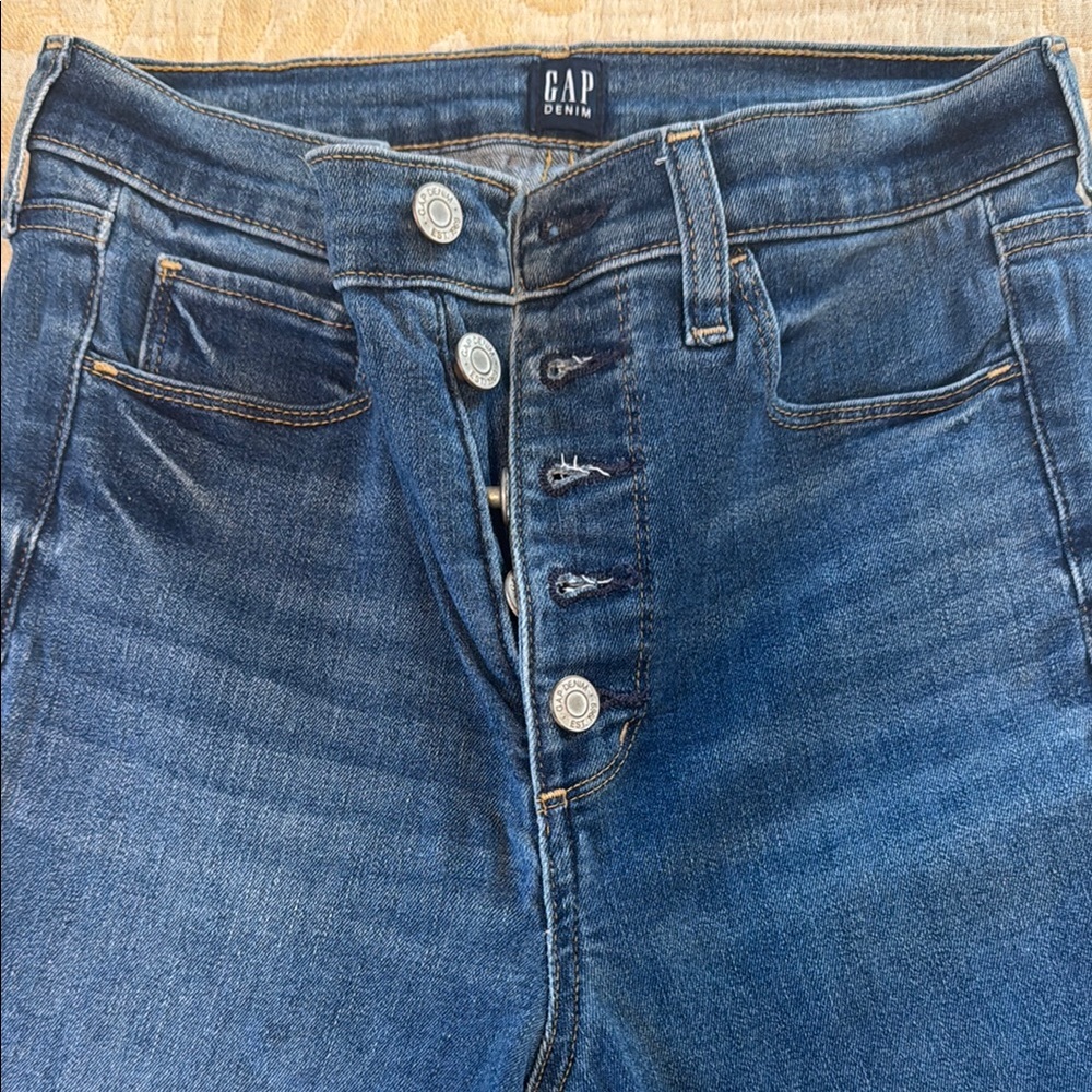 GAP Denim Dark Blue Button-Fly Jeans